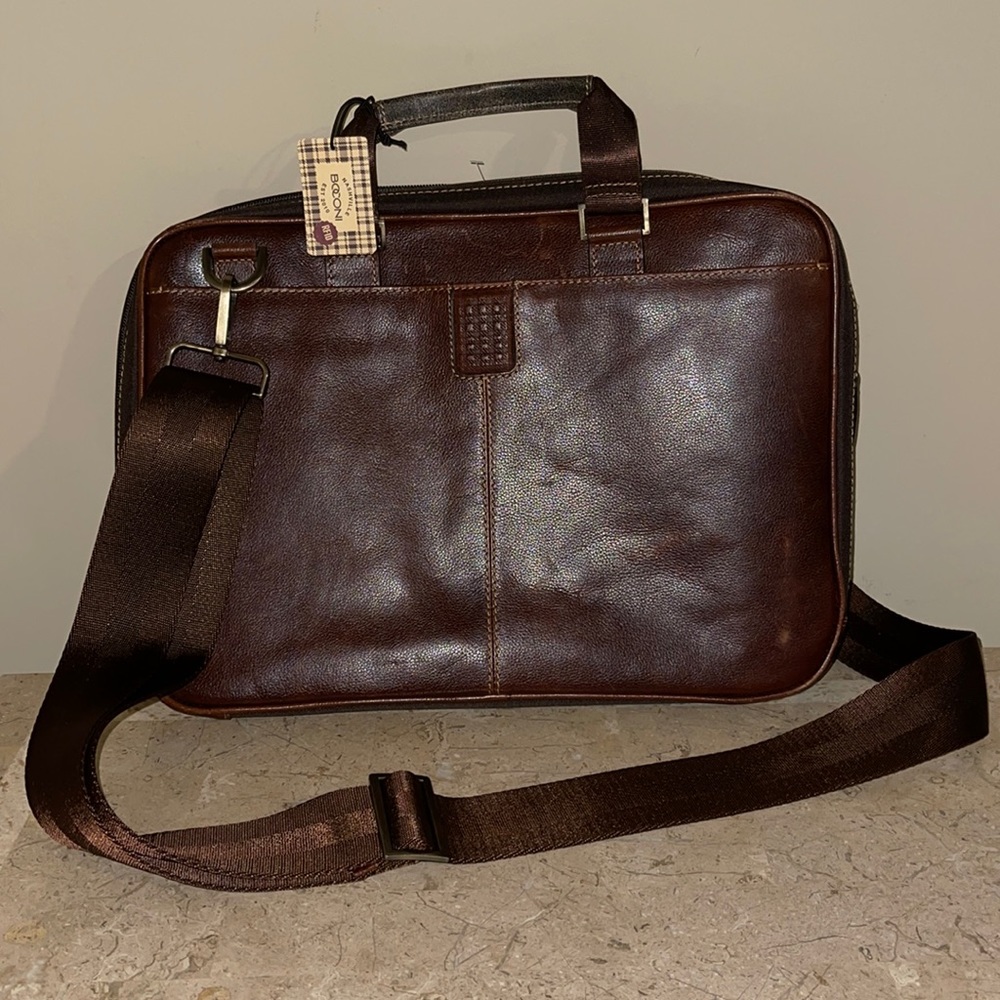 Boconi briefcase zipster dark brown